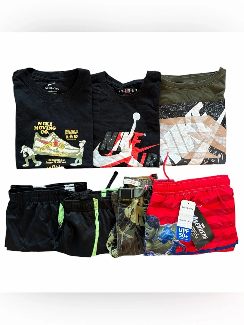 Nike Levi’s Marvel 7 Piece Summer Wardrobe Bundle  Bundle Boys Sz 7/8.